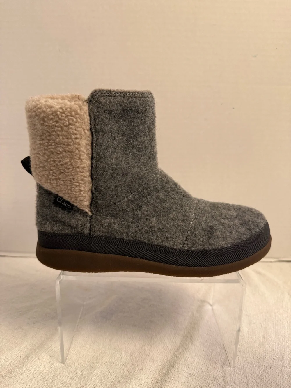 Chaco Revel Tall Grey Felt Chelsea Boots | Women’s Size 8 | Cozy Fleece Lined